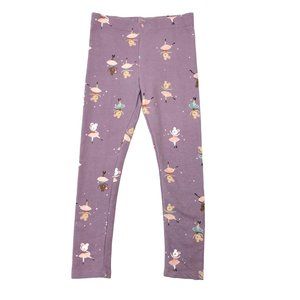 H&M Girls Lavender Ballerina Mouse Print Leggings Size Girls 6